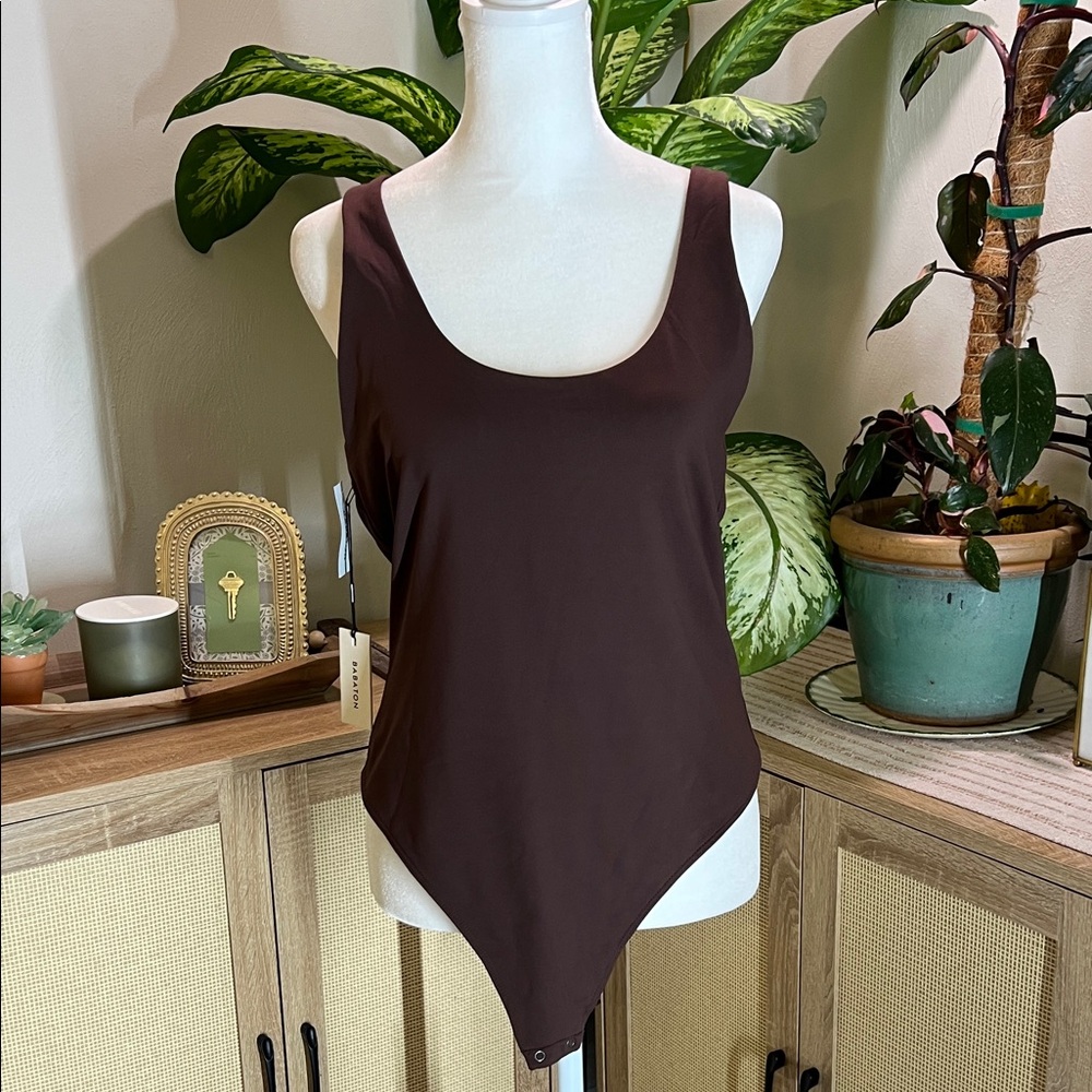 Babaton Chocolate Brown Sleeveless Bodysuit